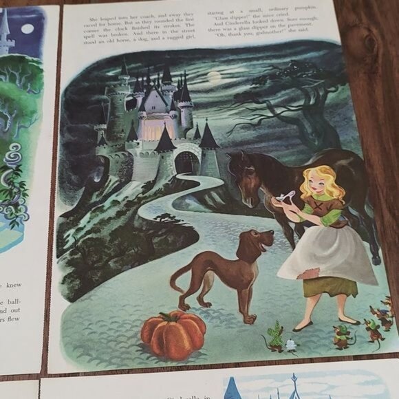 Vintage 1965 Fantasyland Cinderella decor princess picture nursery - Picture 3 of 5